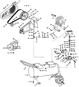 Air-Compressor Parts Diagram and Parts List for VT622201  Campbell Hausfeld Compressor